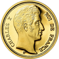 France, Medal, 100 Francs Essai Charles X, MS(65-70), Gold