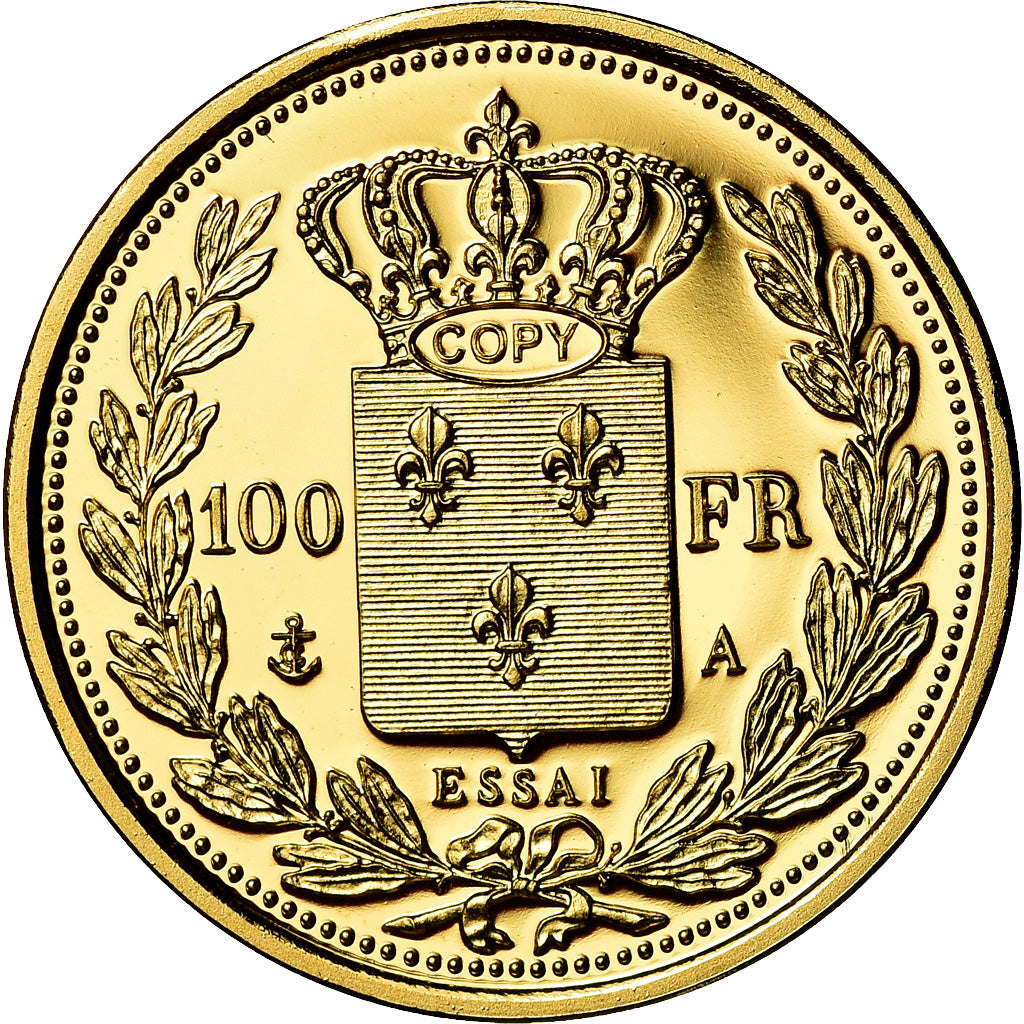 France, Medal, 100 Francs Essai Charles X, MS(65-70), Gold