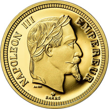 Francia, medaglia, Reproduction de la 100 Francs Or Napoléon III 1861, FDC, Oro