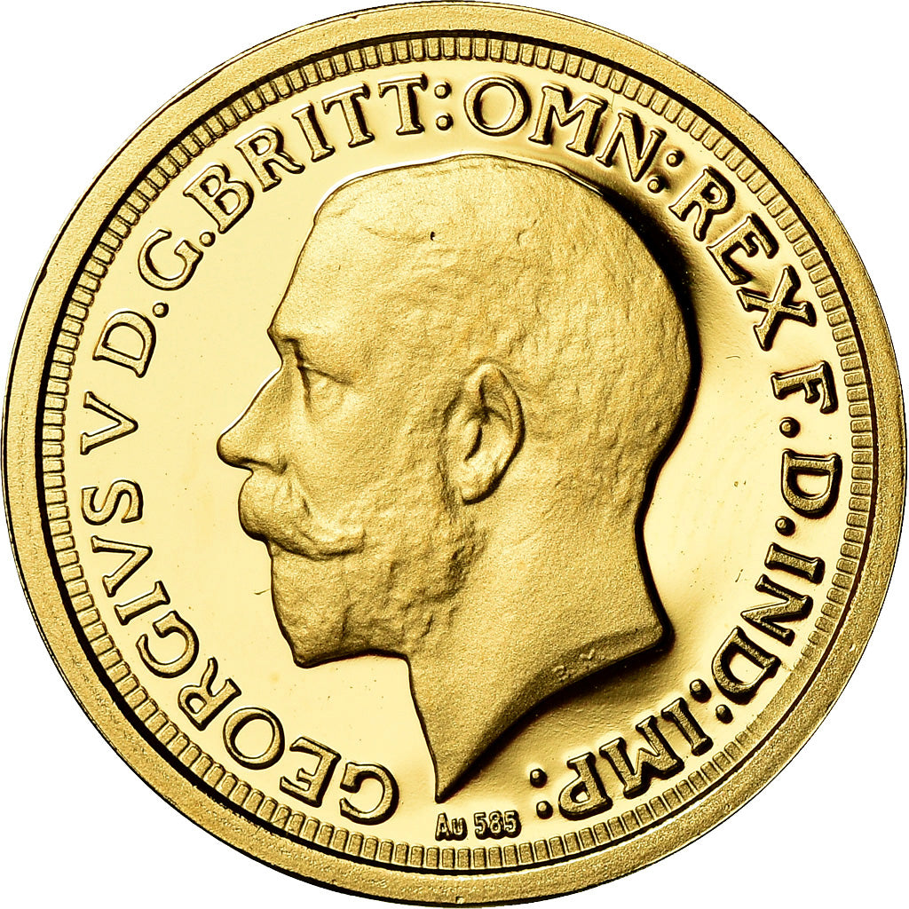 France, Medal, Réplique Souverain Georges V, MS(65-70), Gold