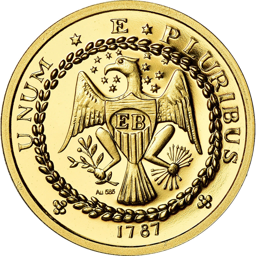 France, Médaille, Reproduction Brasher Doubloon 1787, FDC, Or