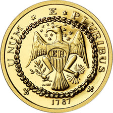 France, Médaille, Reproduction Brasher Doubloon 1787, FDC, Or