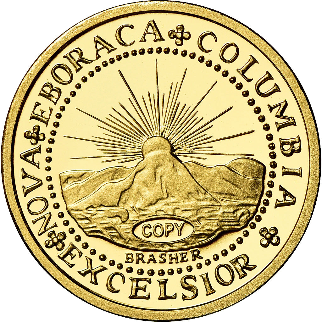 France, Médaille, Reproduction Brasher Doubloon 1787, FDC, Or