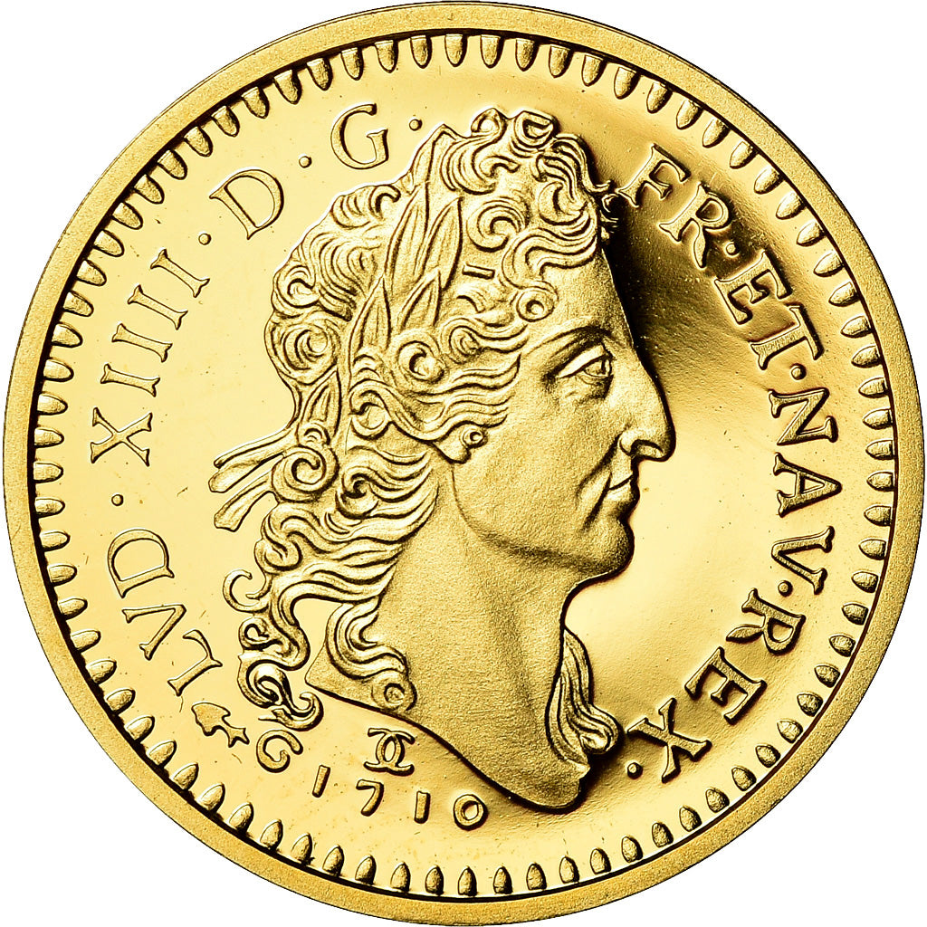 Francia, medalla, Louis XIV, Reproduction, Louis d'Or au Soleil 1710, FDC, Oro