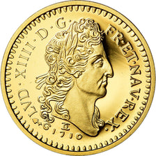 Francia, medalla, Louis XIV, Reproduction, Louis d'Or au Soleil 1710, FDC, Oro