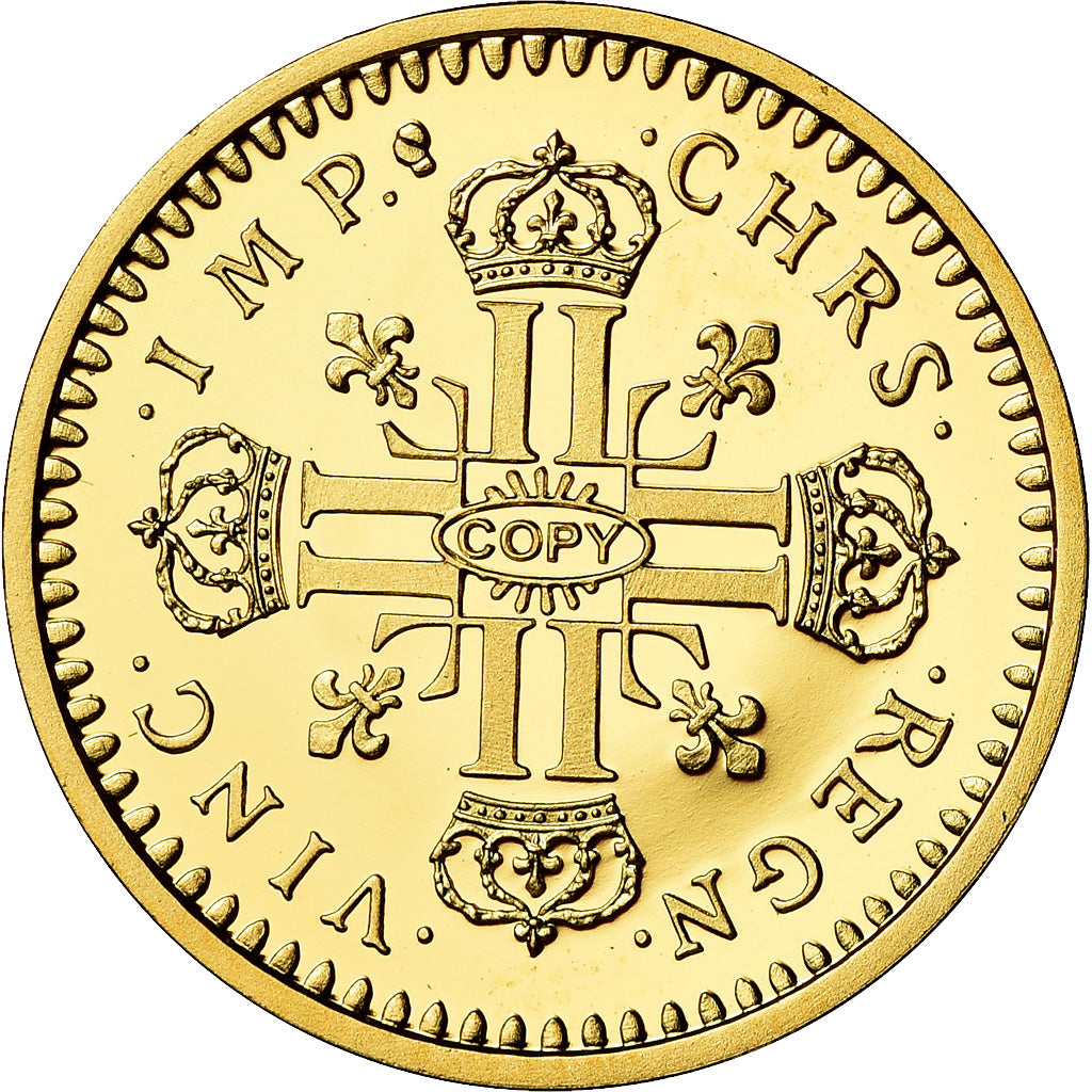 Francia, medalla, Louis XIV, Reproduction, Louis d'Or au Soleil 1710, FDC, Oro