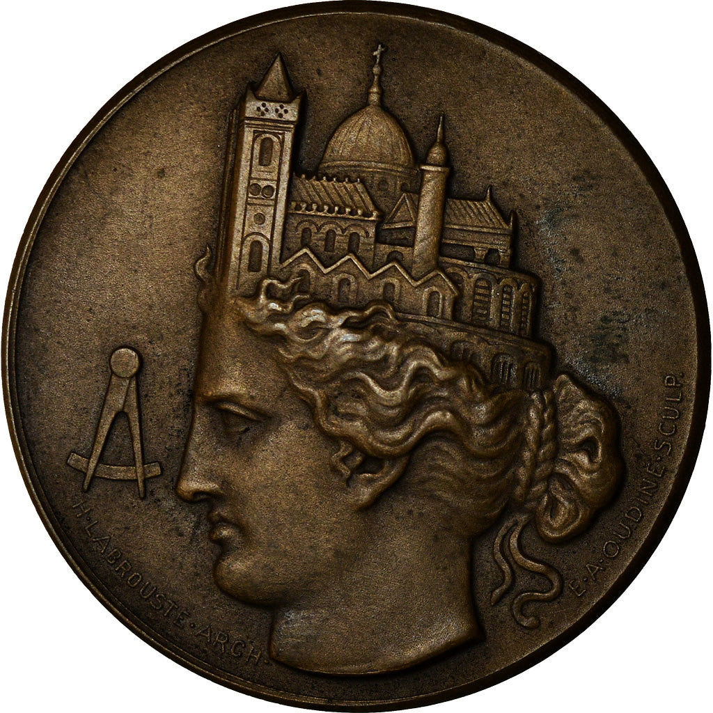 France, Medal, Société Centrale des Architectes, 1946, Oudiné, AU(55-58)