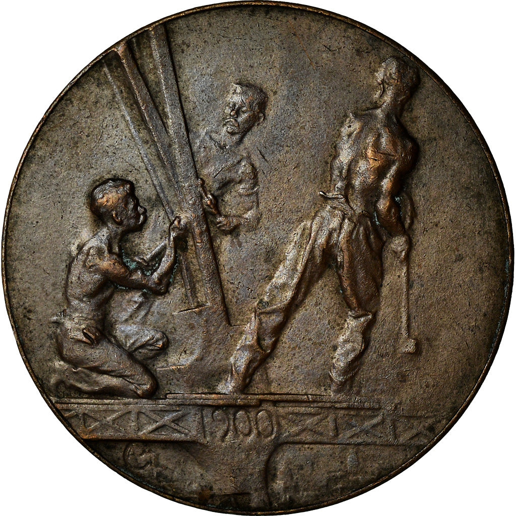 France, Médaille, Souvenir d'Ascension de la Tour Eiffel, 1900, TTB, Bronze