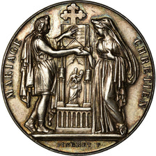 France, Medal, Religion, Mariage Chrétien, 1899, Pingret, MS(60-62), Silver