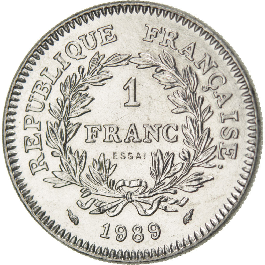 FRANCE, Franc, 1989, KM #E142, MS(60-62), Nickel, Gadoury #477, 5.98
