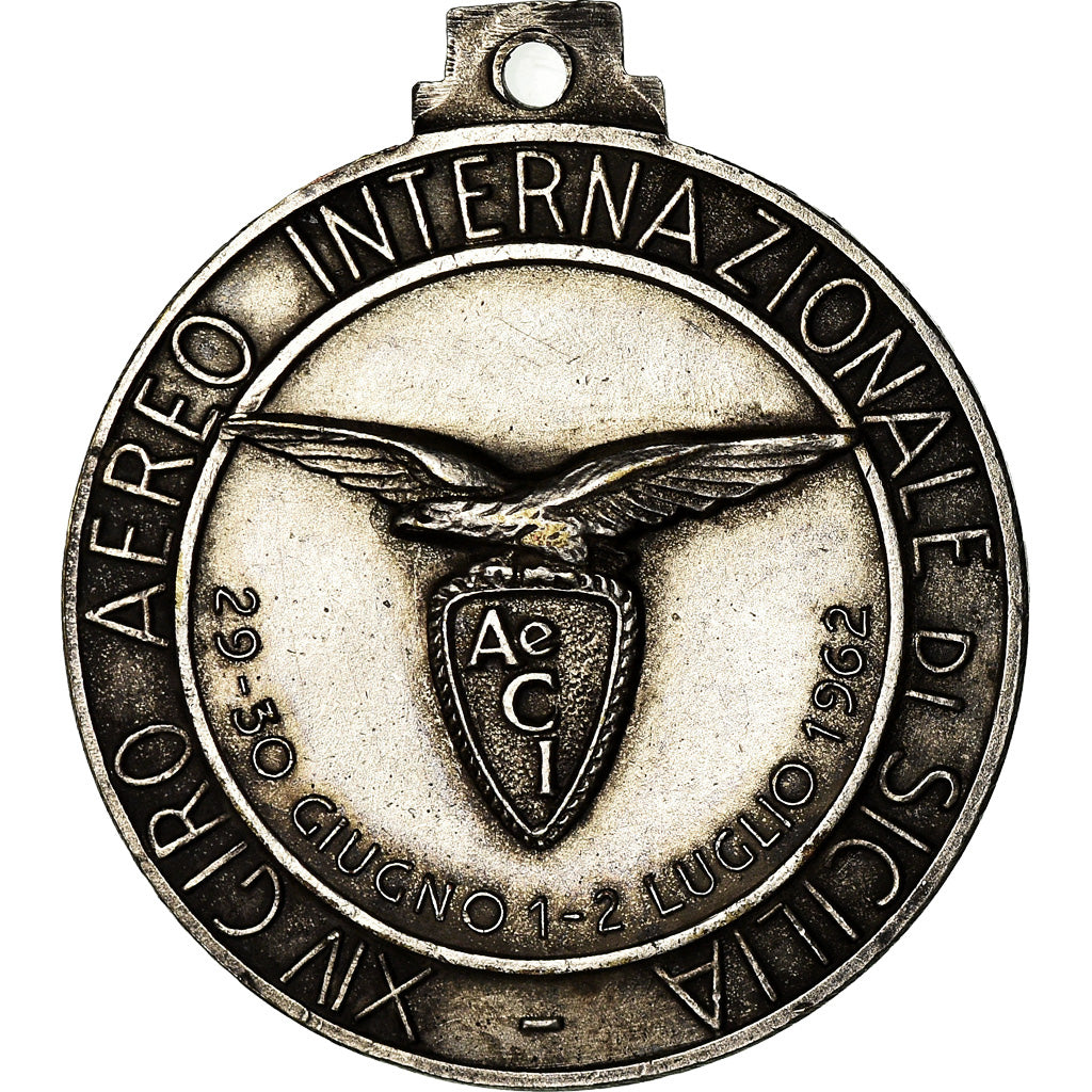 Italy, Medal, XIV Giro Aero Internazionale Di Sicilia, Palermo, Aviation, 1962