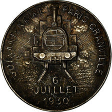 France, Médaille, Broche, Soixantenaire Paris-Granville, Railway, 1930, TTB+