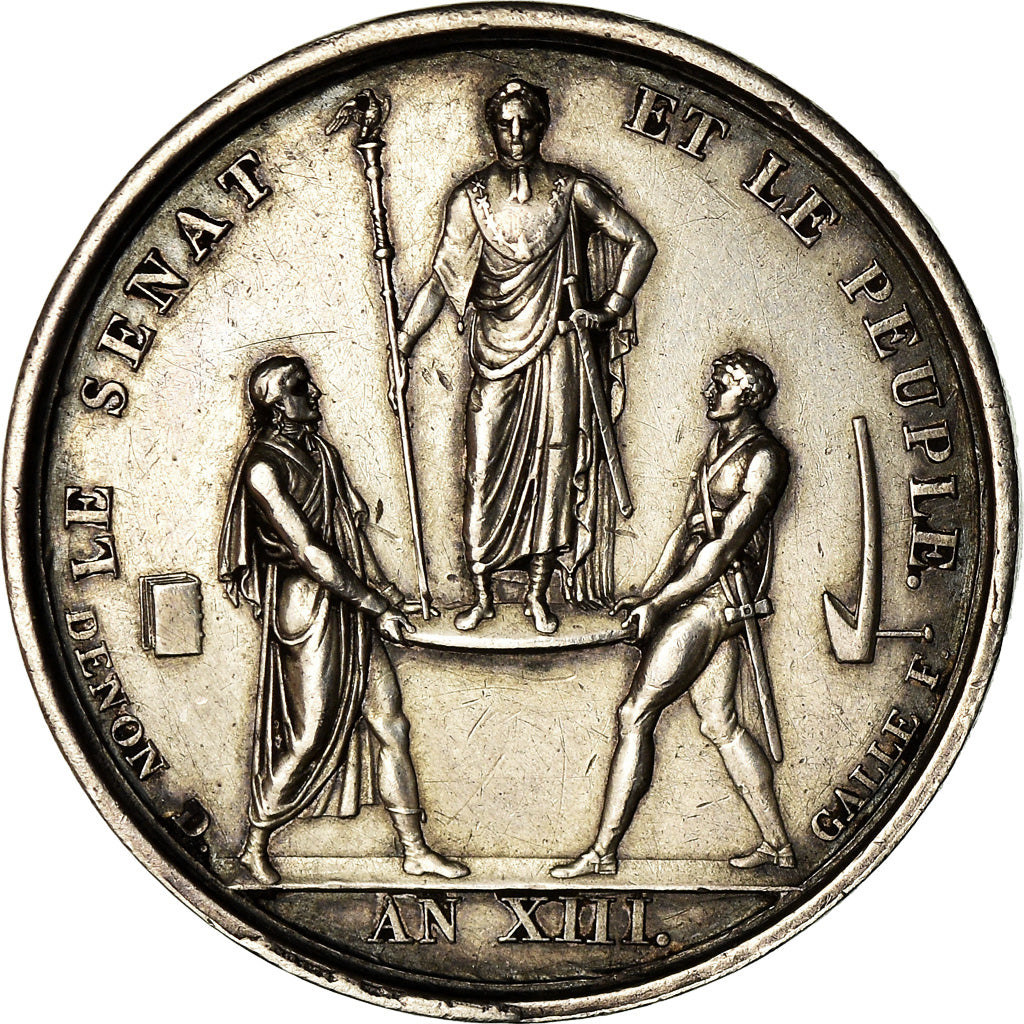 France, Medal, Napoléon Ier, Sacre, Le Sénat et le Peuple, 1804, Denon