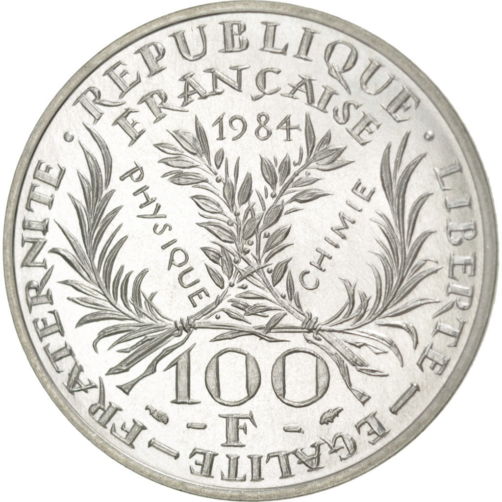 FRANCE, 100 Francs, 1984, KM #E129, MS(65-70), Silver, Gadoury #899, 14.97