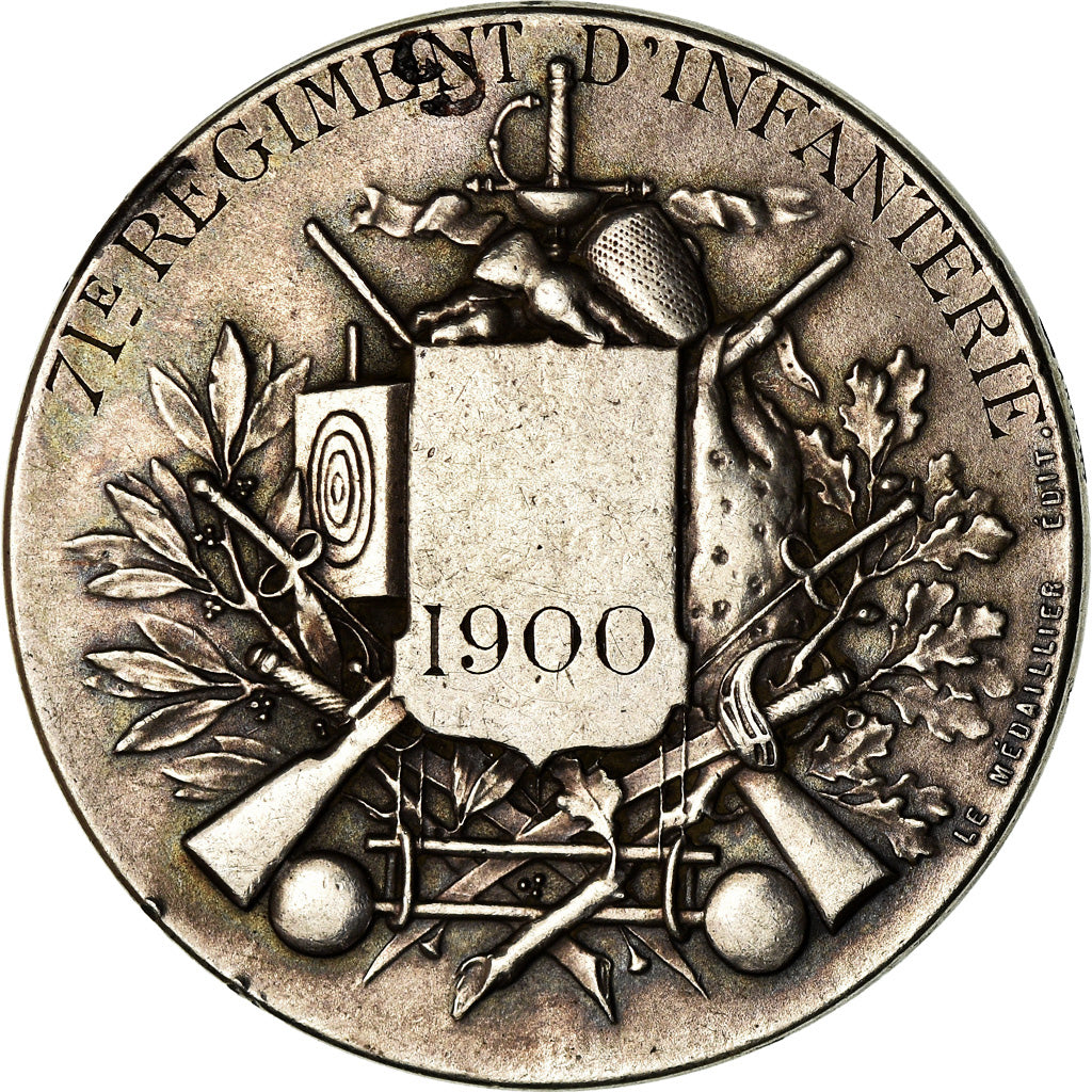 France, Medal, Préparation Militaire, 71ème Régiment d'Infanterie, 1900