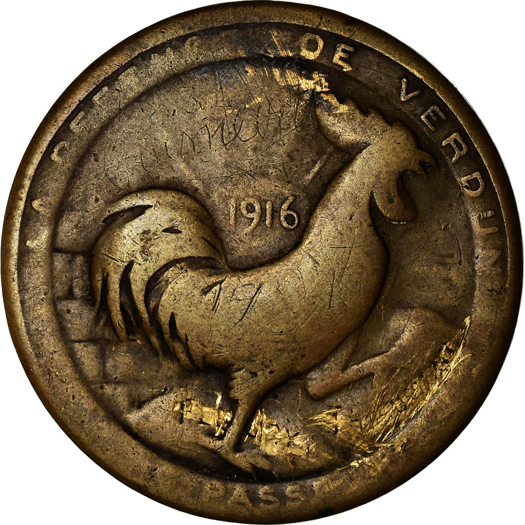 France, Médaille, La Défense de Verdun, On ne passe pas, History, 1916, TB