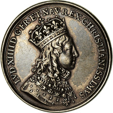France, Medal, Louis XIV, Le Sâcre à Reims, History, 1654, AU(55-58), Silver
