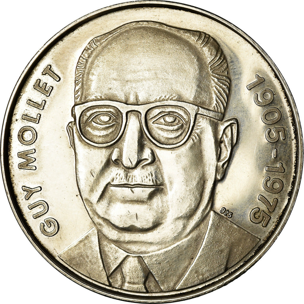 Frankrijk, Medaille, Guy Mollet, Onzième d'Ecu d'Europe, Politics, Society