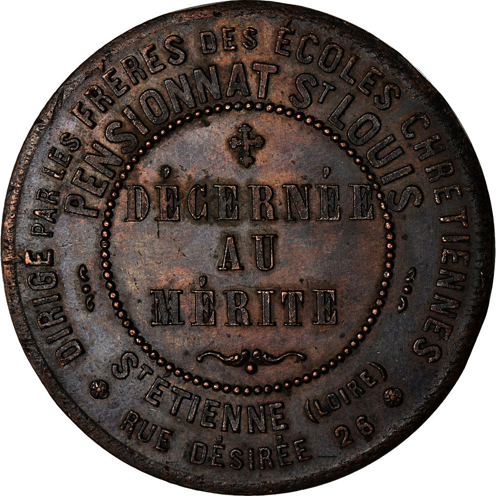 Frankrijk, Medaille, Pensionnat Saint-Louis, Saint-Etienne, ZF, Bronze