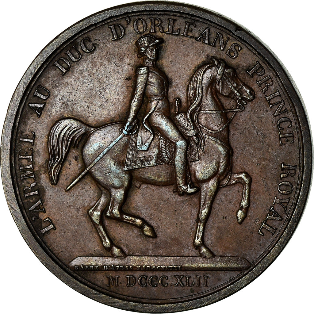 France, Medal, Louis Philippe Ier, l'Armée au Duc d'Orléans, 1842, Barre