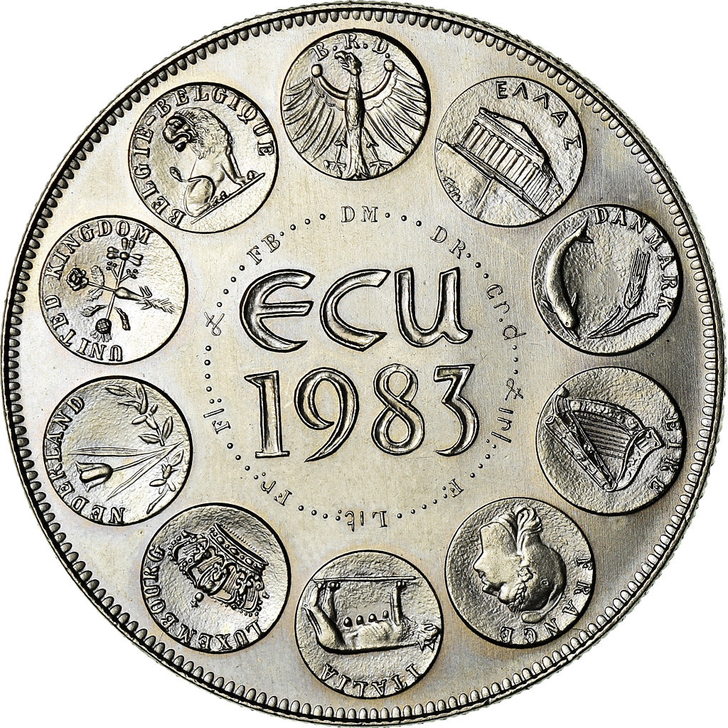 Francja, Medal, Ecu Europa, Europe Assise, 1983, Rodier, MS(64), Miedź-Nikiel