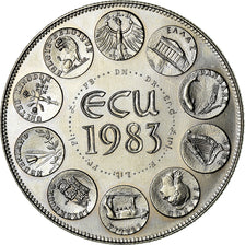 Francja, Medal, Ecu Europa, Europe Assise, 1983, Rodier, MS(64), Miedź-Nikiel