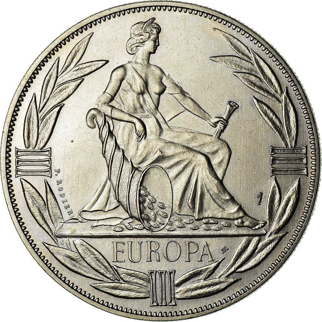 Francja, Medal, Ecu Europa, Europe Assise, 1983, Rodier, MS(64), Miedź-Nikiel