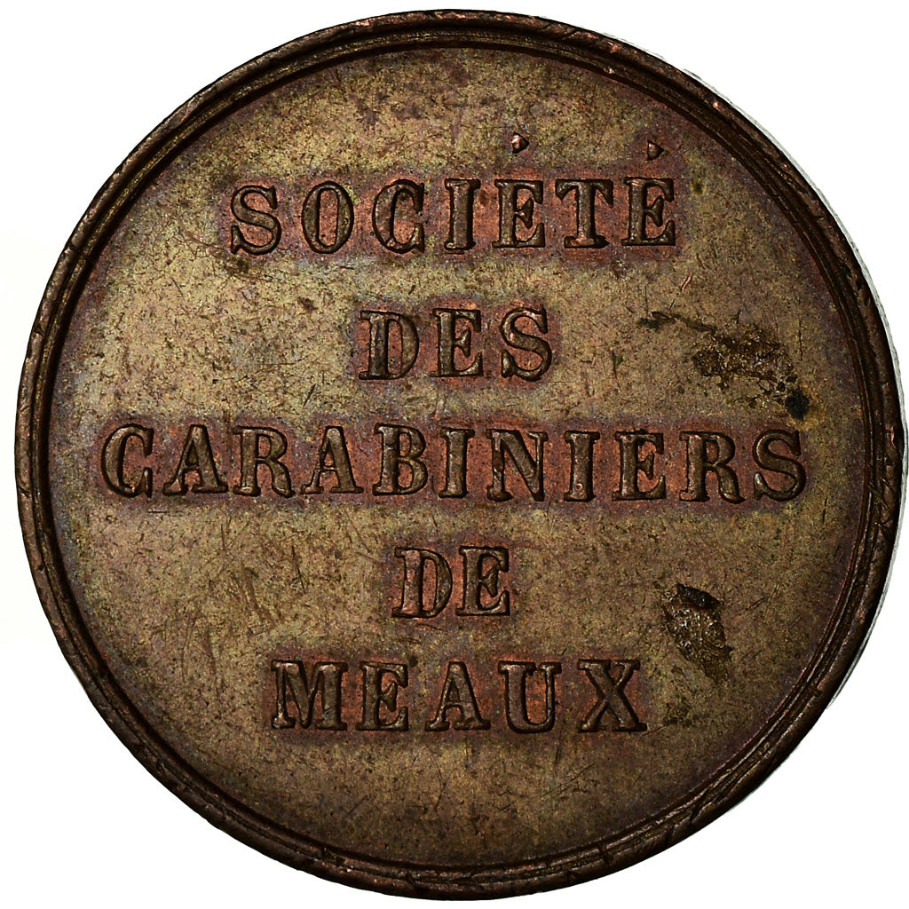 Frankrijk, Token, Société des Carabiniers de Meaux, 1845, ZF+, Koper