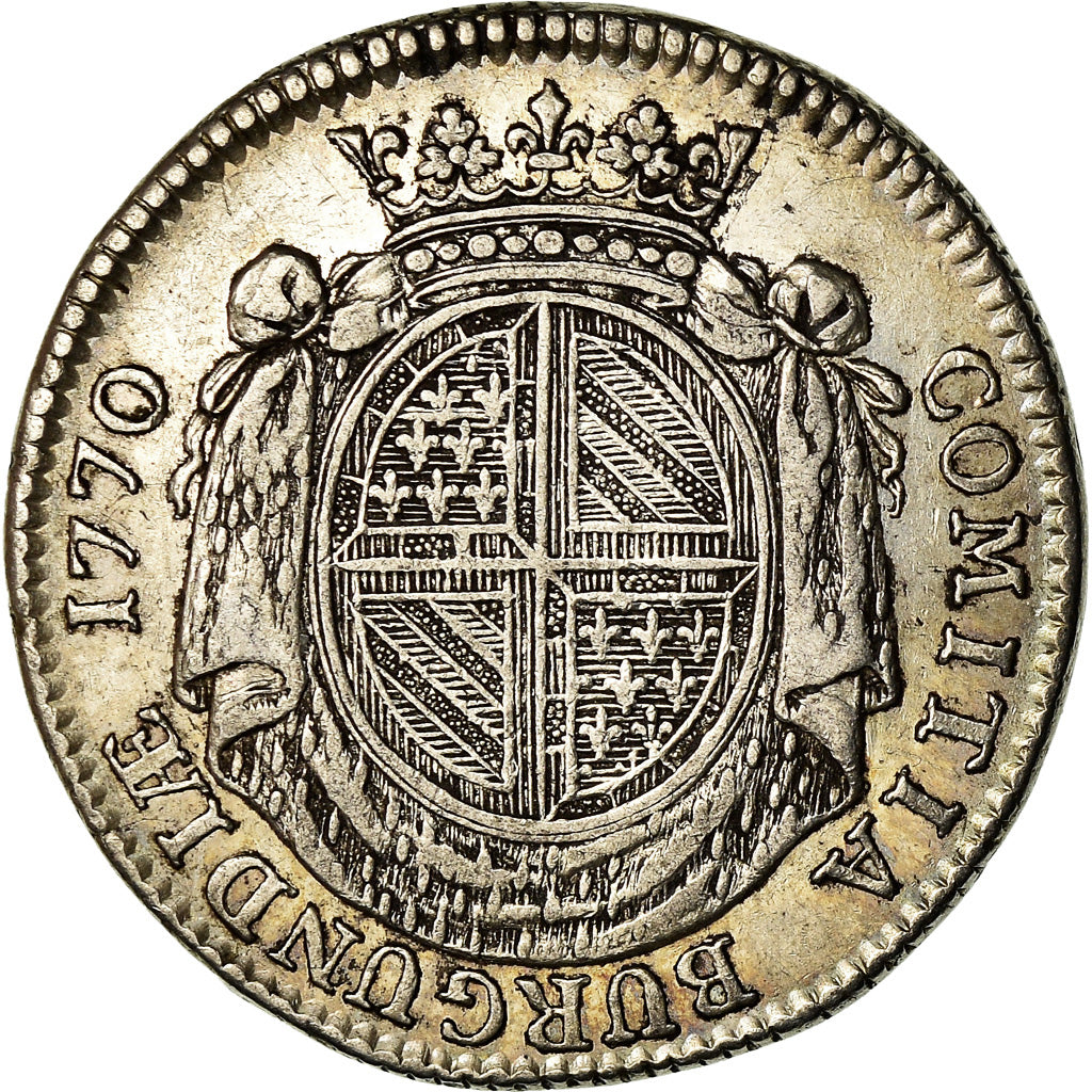 Frankrijk, Token, Louis XV, Etats de Bourgogne, History, 1770, Duvivier, ZF+