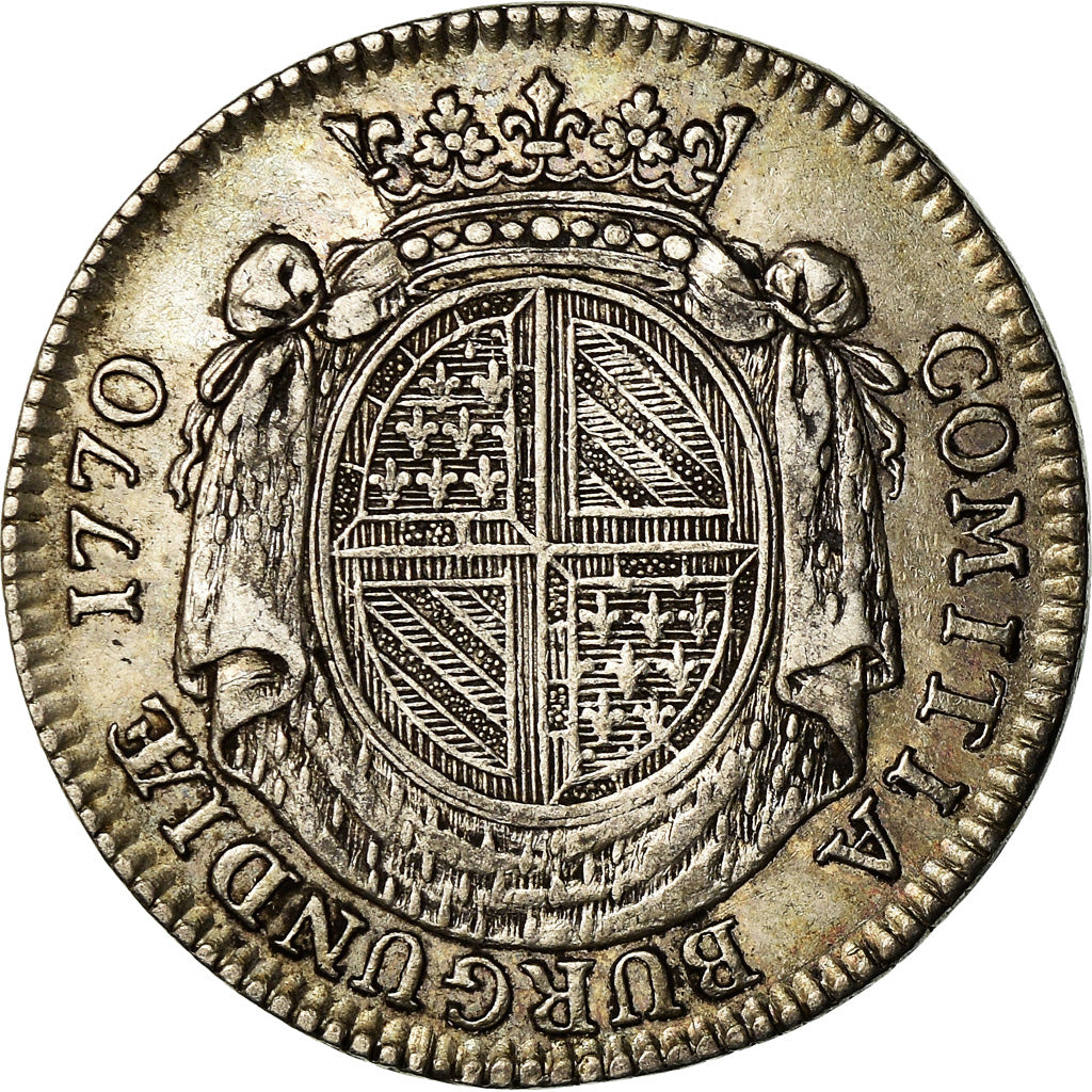 Frankrijk, Token, Louis XV, Etats de Bourgogne, History, 1770, Duvivier, ZF+