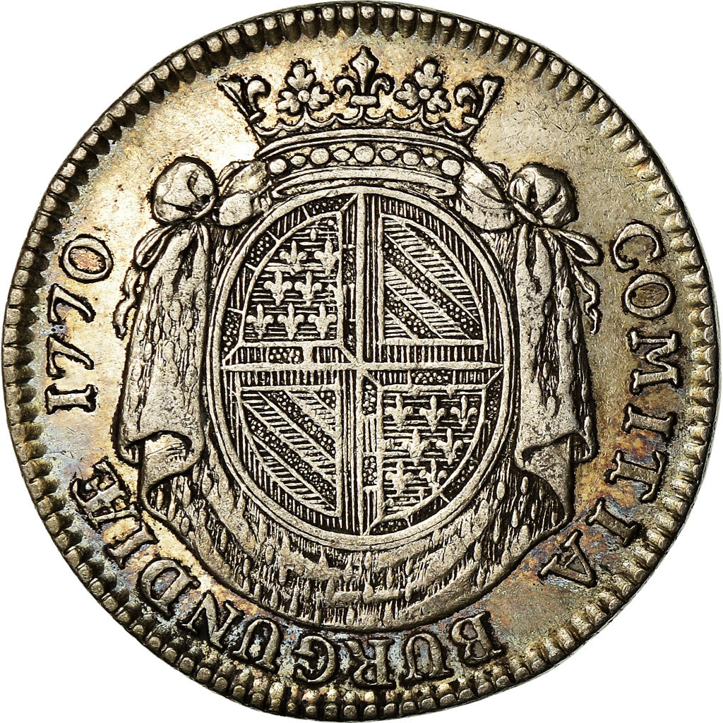 Frankrijk, Token, Louis XV, Etats de Bourgogne, History, 1770, Duvivier, ZF+