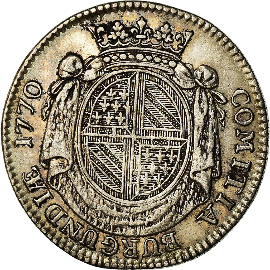 Frankrijk, Token, Louis XV, Etats de Bourgogne, History, 1770, Duvivier, ZF+