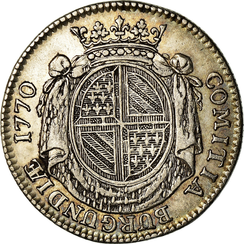 Frankrijk, Token, Louis XV, Etats de Bourgogne, History, 1770, Duvivier, FR+