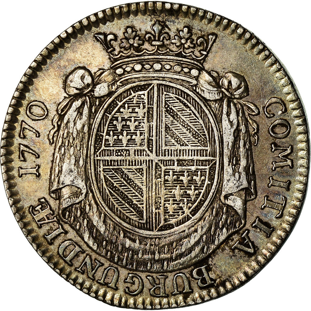 França, Token, Louis XV, Etats de Bourgogne, História, 1770, Duvivier