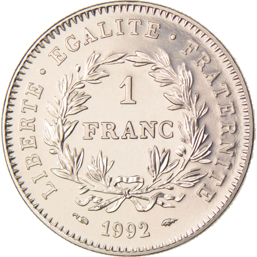 FRANCE, 1 Franc, 1992, MS(65-70), Nickel, Gadoury #478, 6.01