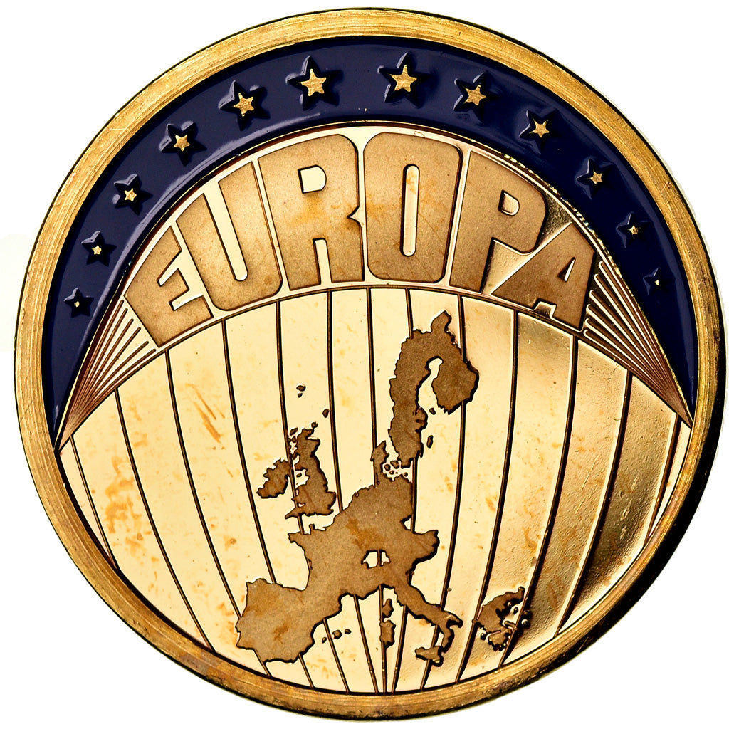 Frankreich, Medaille, Ecu Europa, Politics, Society, War, 1999, UNZ, Copper Gilt