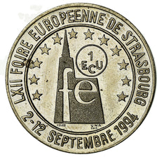 France, Médaille, Euros des Villes, 1 Ecu de Strasbourg, 1994, SPL, Nickel
