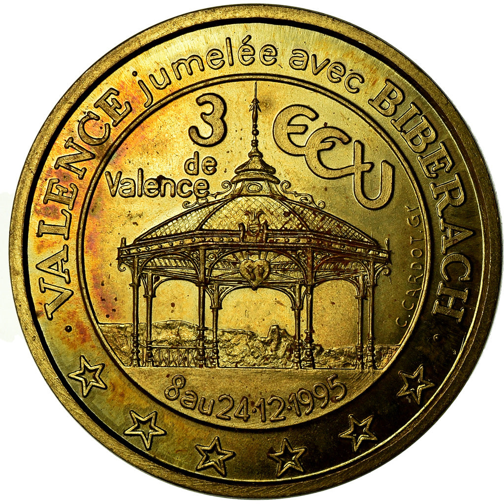 Frankrijk, Medaille, Euros des Villes, 3 Ecu de Valence, 1995, UNC-, Koper
