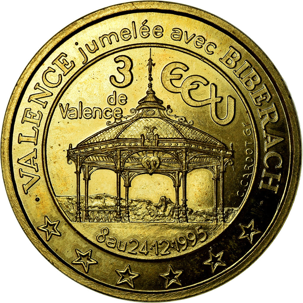 Frankrijk, Medaille, Euros des Villes, 3 Ecu de Valence, 1995, UNC, Koper