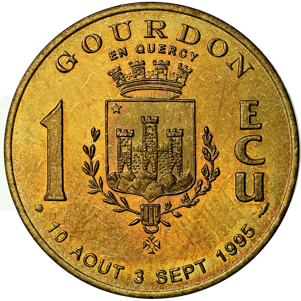 Francia, medalla, Euros des Villes, 1 Ecu de Gourdon, 1995, SC, Cobre - níquel