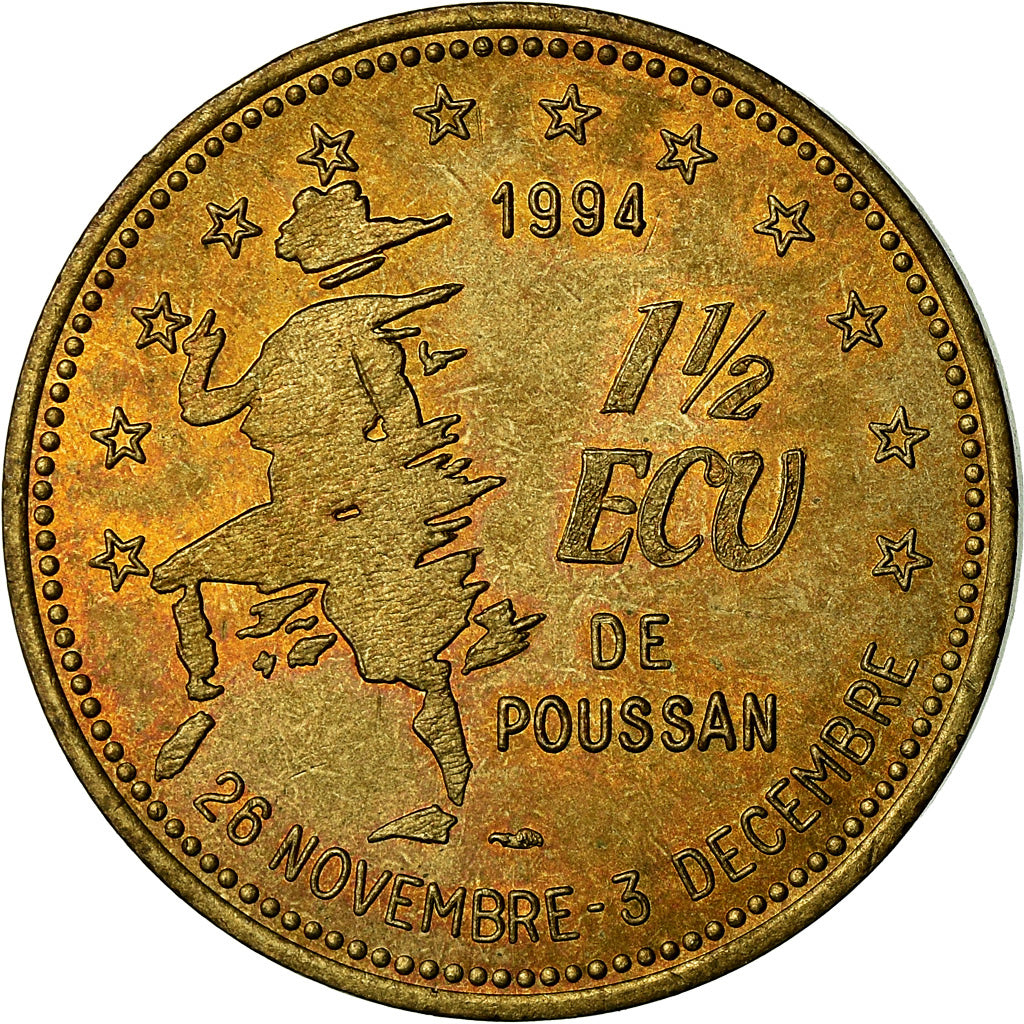 Frankrijk, Medaille, Euros des Villes, 1.5 Ecu de Poussan, 1994, UNC-