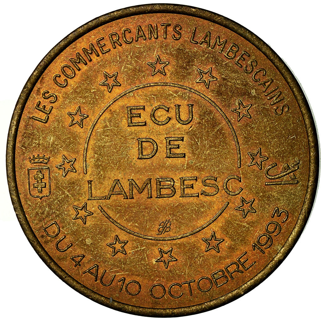 France, Medal, Euros des Villes, Ecu de Lambesc, 1993, MS(63)
