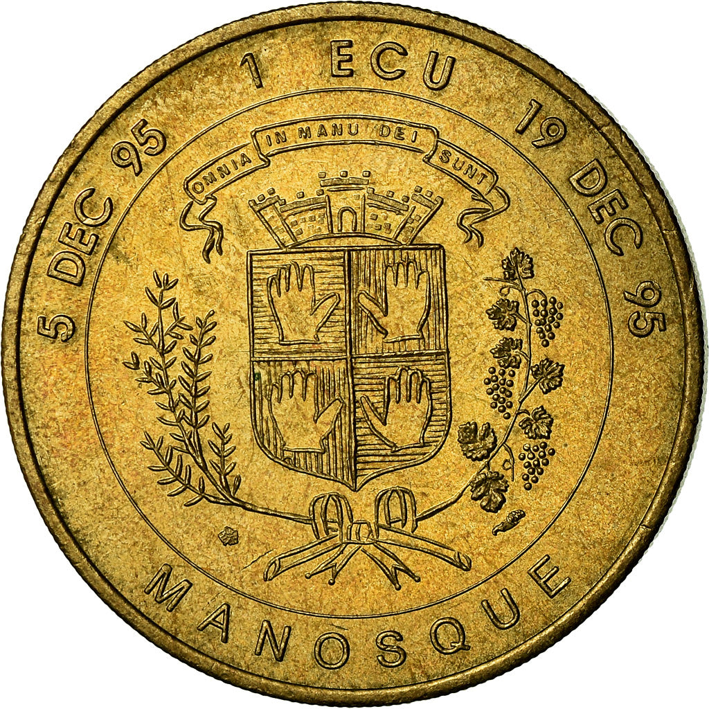 France, Medal, Euros des Villes, 1 Ecu de Manosque, 1995, MS(63)