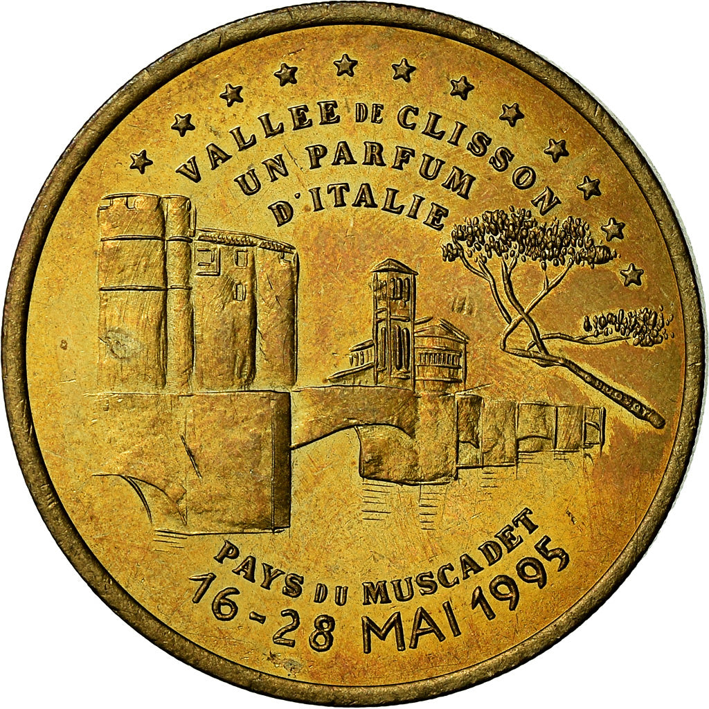 France, Medal, Euros des Villes, 2 Ecus de Clisson, 1995, MS(63)