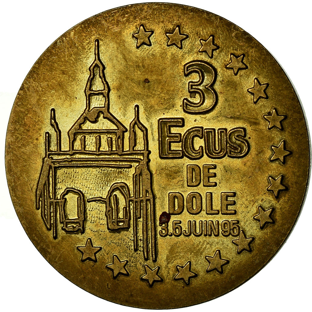 France, Jeton, Euros des Villes, 3 Ecu de Dôle, 1995, SUP+