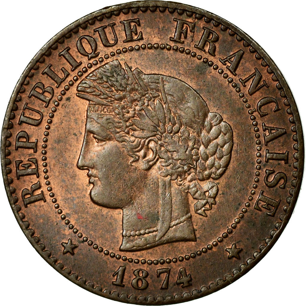 Münze, Frankreich, Cérès, Centime, 1874, Paris, VZ+, Bronze, KM:826.1