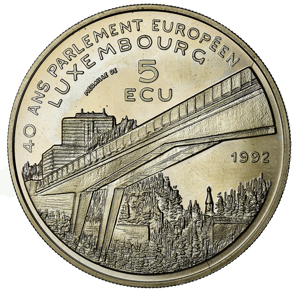 Luxembourg, Jeton, 5 Ecu, 40 Ans du Parlement Européen, 1992, FDC