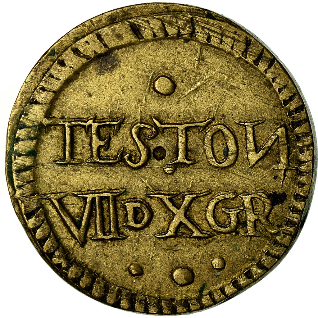 Coin, France, Henri III, Teston, Poids Monétaire, AU(55-58), Brass