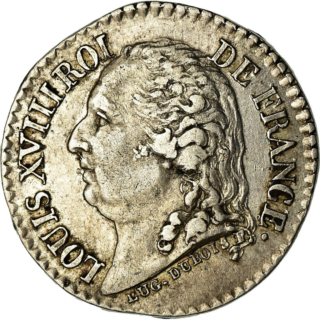Francja, Medal, Louis XVIII, Quinaire, Henri IV, Historia, MS(63), Srebro