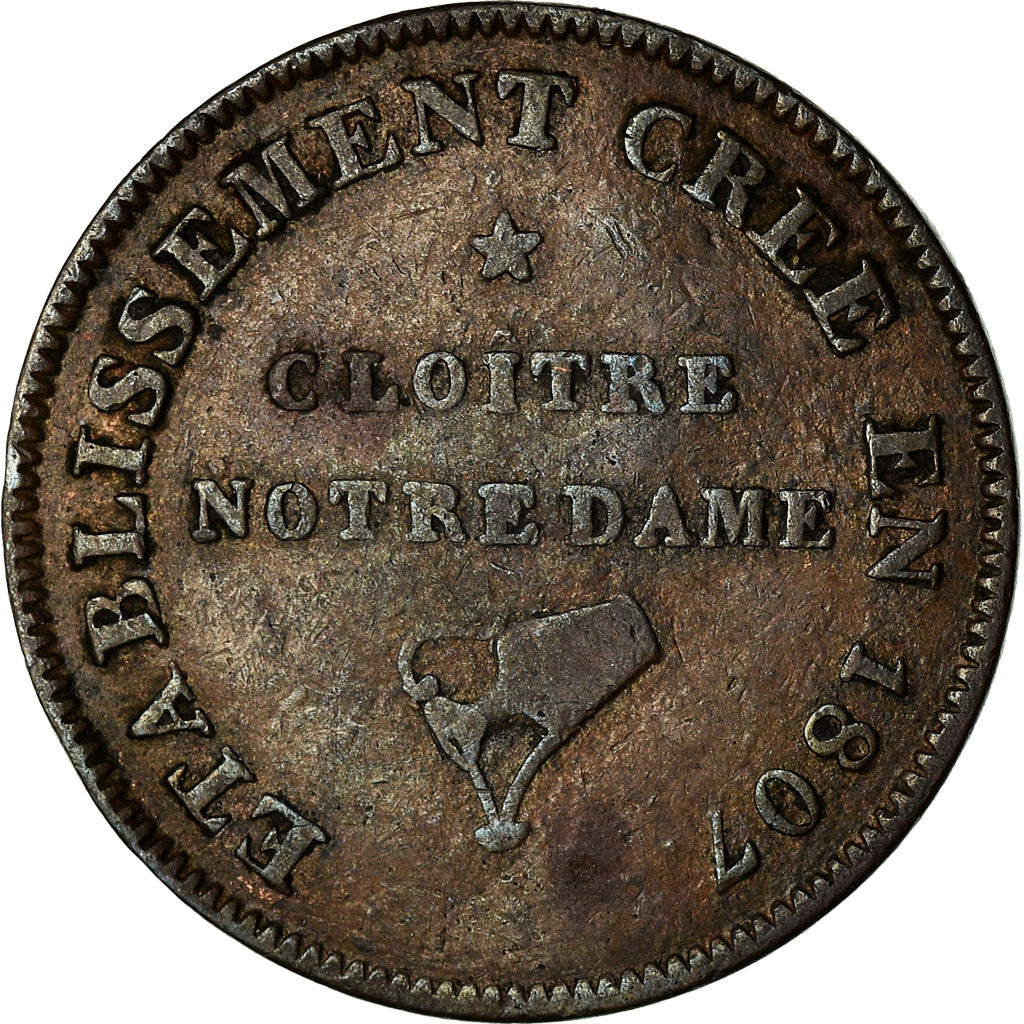 France, Token, Corporations, Eau Filtrée, Cloitre Notre-Dame, 1809, EF(40-45)
